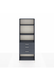 Arges Dolap 3 Raflı 3 Çekmeceli 88x30x243 Antrasit-Antrasit