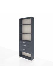 Arges Dolap 3 Raflı 3 Çekmeceli 88x30x243 Antrasit-Antrasit