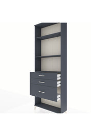 Arges Dolap 3 Raflı 3 Çekmeceli 88x30x243 Antrasit-Antrasit