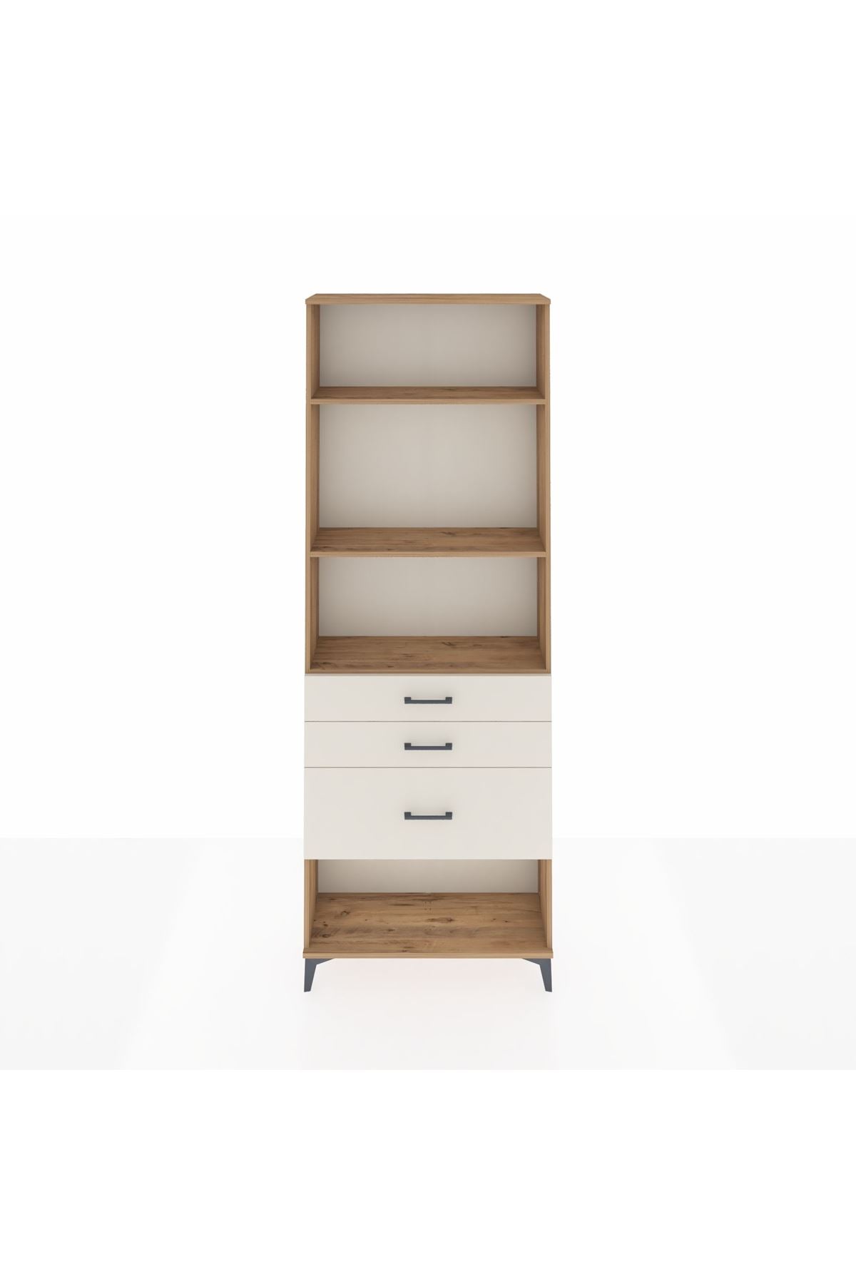 Arges Dolap 3 Raflı 3 Çekmeceli 88x30x243 Çam-Aytaşı