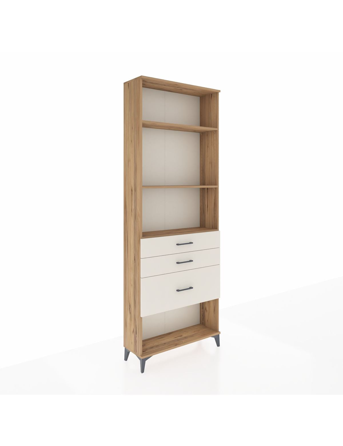 Arges Dolap 3 Raflı 3 Çekmeceli 88x30x243 Çam-Aytaşı