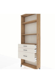 Arges Dolap 3 Raflı 3 Çekmeceli 88x30x243 Çam-Aytaşı