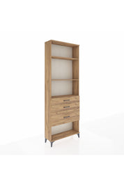 Arges Dolap 3 Raflı 3 Çekmeceli 88x30x243 Çam-Çam