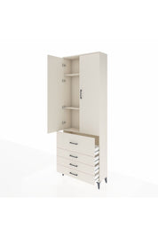 Arges Dolap 3 Raflı 4 Çekmeceli 2 Kapaklı 88x30x243 Aytaşı-Aytaşı