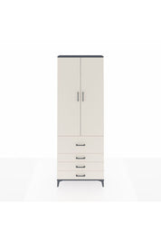 Arges Dolap 3 Raflı 4 Çekmeceli 2 Kapaklı 88x30x243 Antrasit-Aytaşı