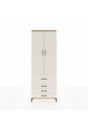 Arges Dolap 3 Raflı 4 Çekmeceli 2 Kapaklı 88x30x243 Çam-Aytaşı