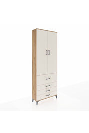 Arges Dolap 3 Raflı 4 Çekmeceli 2 Kapaklı 88x30x243 Çam-Aytaşı