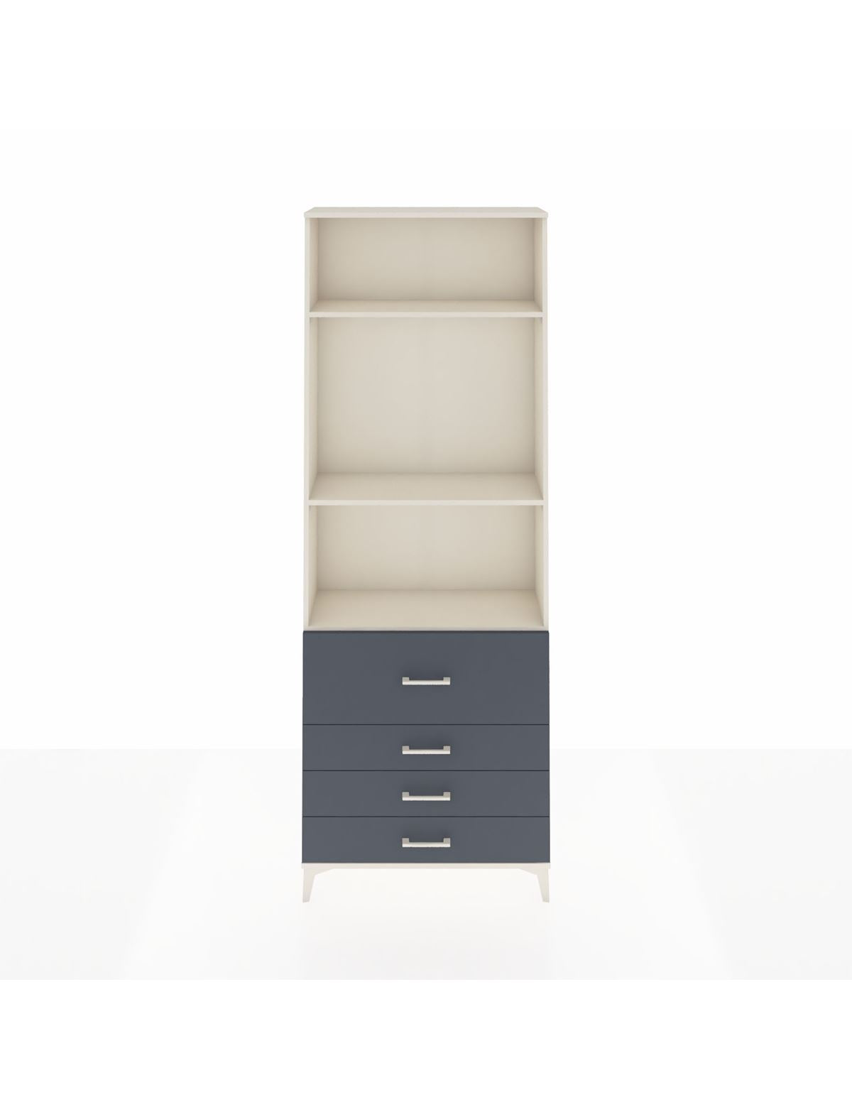 Arges Dolap 3 Raflı 4 Çekmeceli 88x30x243 Aytaşı-Antrasit