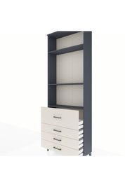 Arges Dolap 3 Raflı 4 Çekmeceli 88x30x243 Antrasit-Aytaşı