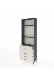 Arges Dolap 3 Raflı 4 Çekmeceli 88x30x243 Antrasit-Aytaşı