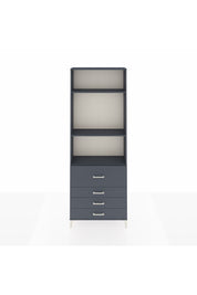 Arges Dolap 3 Raflı 4 Çekmeceli 88x30x243 Antrasit-Antrasit