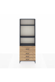 Arges Dolap 3 Raflı 4 Çekmeceli 88x30x243 Antrasit-Çam