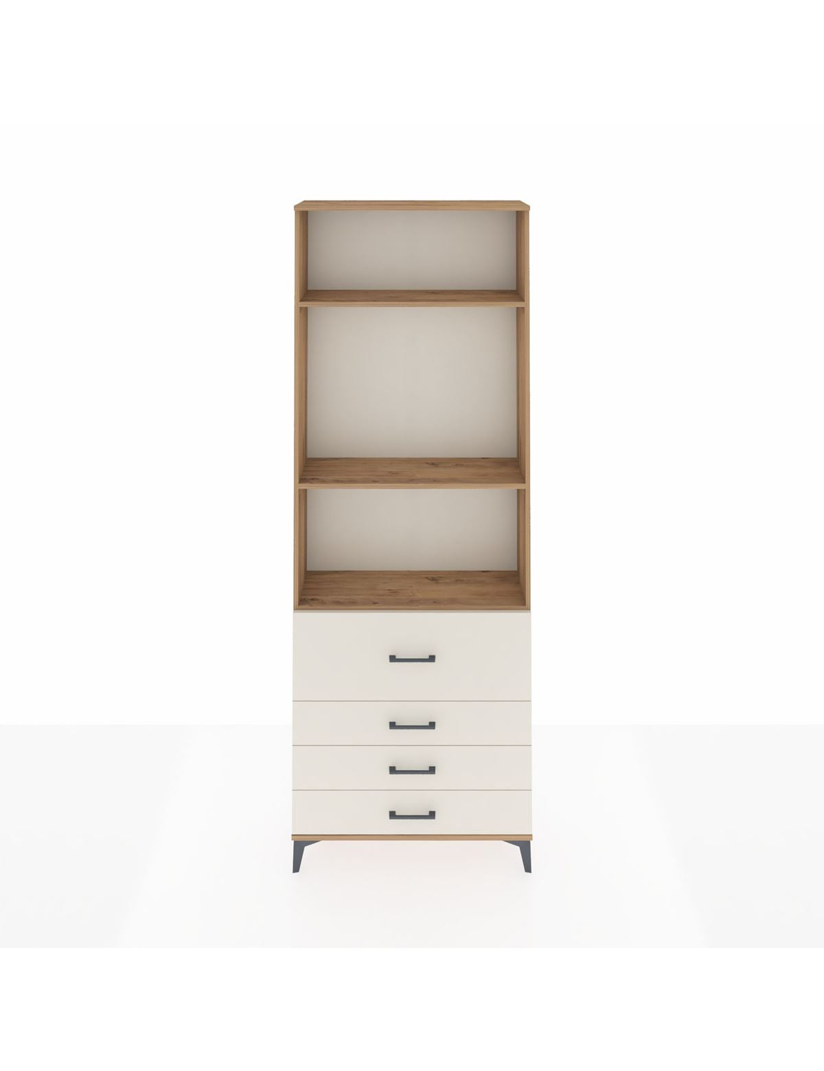 Arges Dolap 3 Raflı 4 Çekmeceli 88x30x243 Çam-Aytaşı