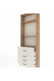 Arges Dolap 3 Raflı 4 Çekmeceli 88x30x243 Çam-Aytaşı