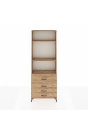 Arges Dolap 3 Raflı 4 Çekmeceli 88x30x243 Çam-Çam