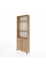 Arges Dolap 3 Raflı 4 Çekmeceli 88x30x243 Çam-Çam