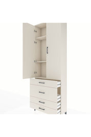 Arges Dolap 3 Raflı 4 Çekmeceli 2 Kapaklı 88x30x243 Aytaşı-Aytaşı