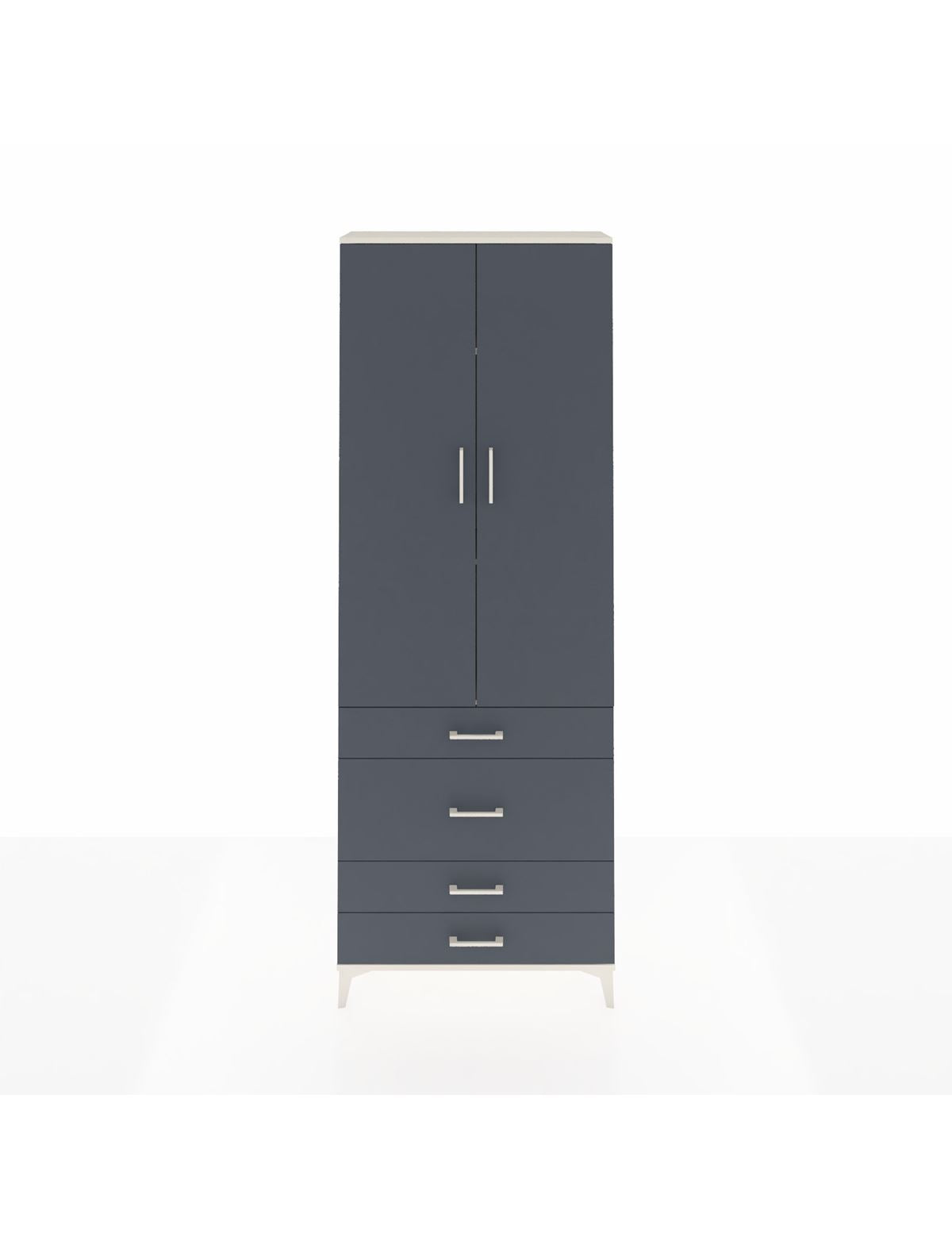 Arges Dolap 3 Raflı 4 Çekmeceli 2 Kapaklı 88x30x243 Aytaşı-Antrasit