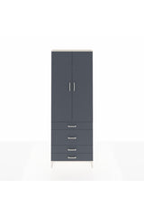Arges Dolap 3 Raflı 4 Çekmeceli 2 Kapaklı 88x30x243