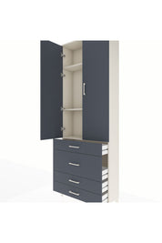 Arges Dolap 3 Raflı 4 Çekmeceli 2 Kapaklı 88x30x243 Aytaşı-Antrasit