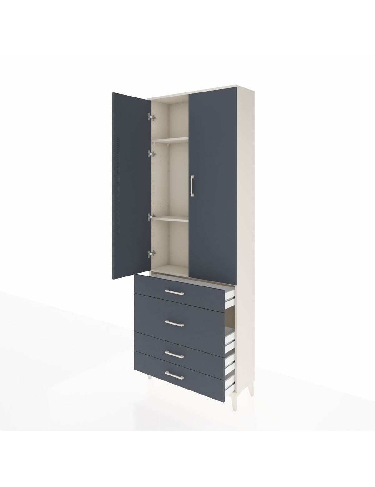 Arges Dolap 3 Raflı 4 Çekmeceli 2 Kapaklı 88x30x243 - S33M045V2A