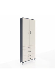 Arges Dolap 3 Raflı 4 Çekmeceli 2 Kapaklı 88x30x243 Antrasit-Aytaşı