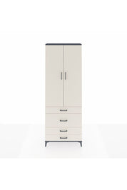 Arges Dolap 3 Raflı 4 Çekmeceli 2 Kapaklı 88x30x243 Antrasit-Aytaşı