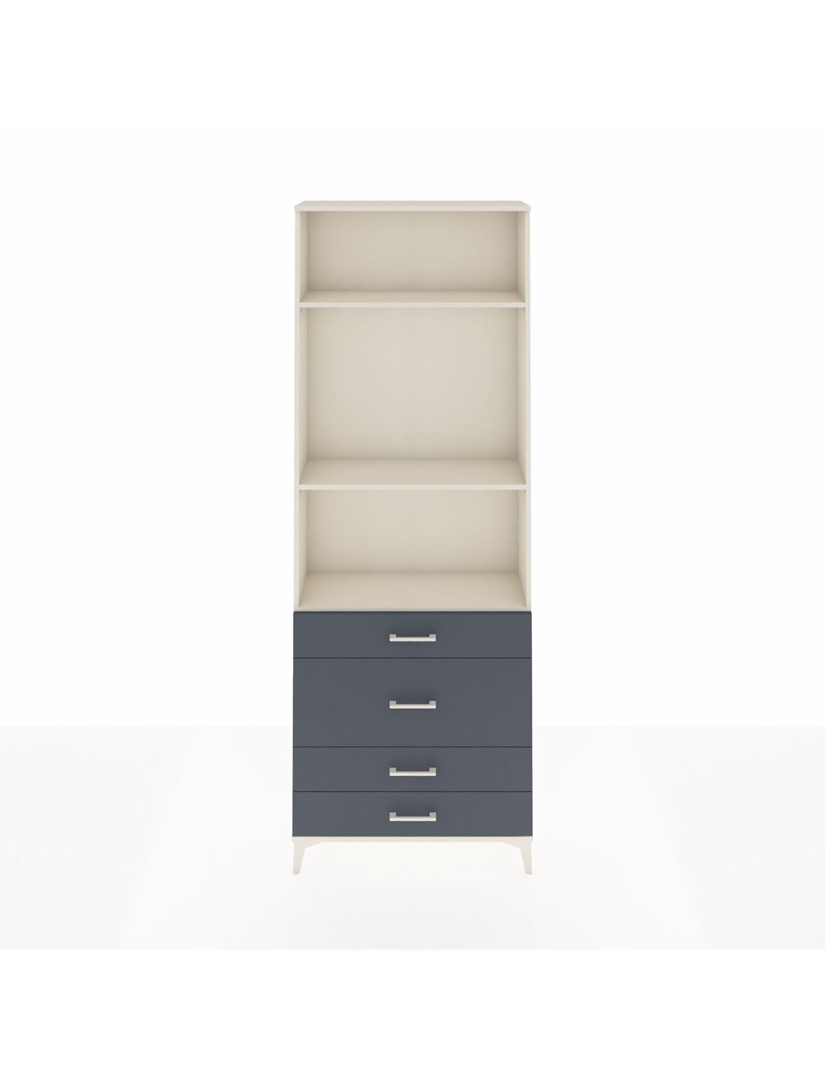 Arges Dolap 3 Raflı 4 Çekmeceli 88x30x243 Aytaşı-Antrasit