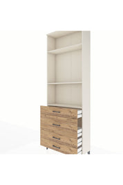 Arges Dolap 3 Raflı 4 Çekmeceli 88x30x243 Aytaşı-Çam