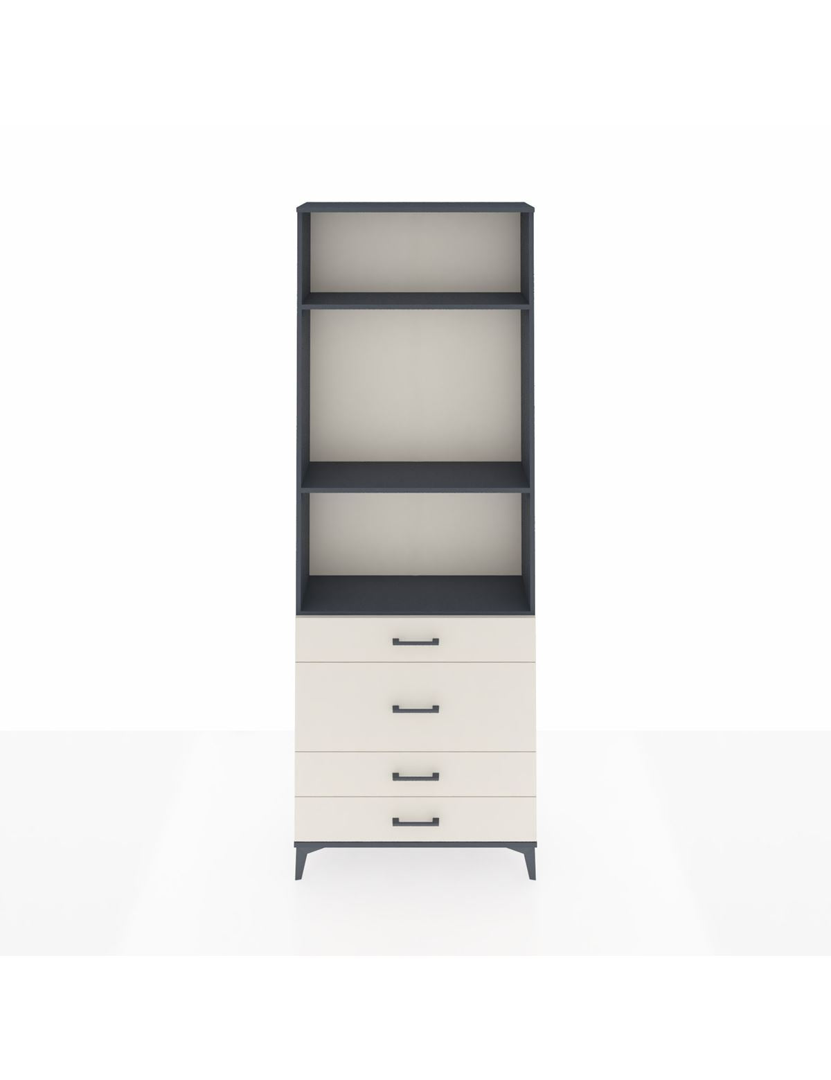 Arges Dolap 3 Raflı 4 Çekmeceli 88x30x243 Antrasit-Aytaşı