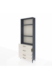 Arges Dolap 3 Raflı 4 Çekmeceli 88x30x243 Antrasit-Aytaşı