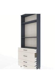 Arges Dolap 3 Raflı 4 Çekmeceli 88x30x243 Antrasit-Aytaşı