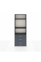 Arges Dolap 3 Raflı 4 Çekmeceli 88x30x243 Antrasit-Antrasit