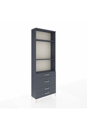 Arges Dolap 3 Raflı 4 Çekmeceli 88x30x243 Antrasit-Antrasit