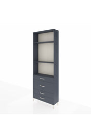 Arges Dolap 3 Raflı 4 Çekmeceli 88x30x243 Antrasit-Antrasit