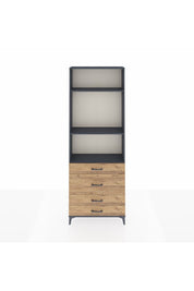 Arges Dolap 3 Raflı 4 Çekmeceli 88x30x243 Antrasit-Çam