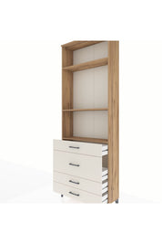 Arges Dolap 3 Raflı 4 Çekmeceli 88x30x243 Çam-Aytaşı