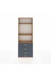 Arges Dolap 3 Raflı 4 Çekmeceli 88x30x243 Çam-Antrasit