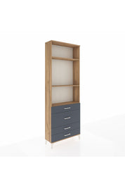 Arges Dolap 3 Raflı 4 Çekmeceli 88x30x243 Çam-Antrasit