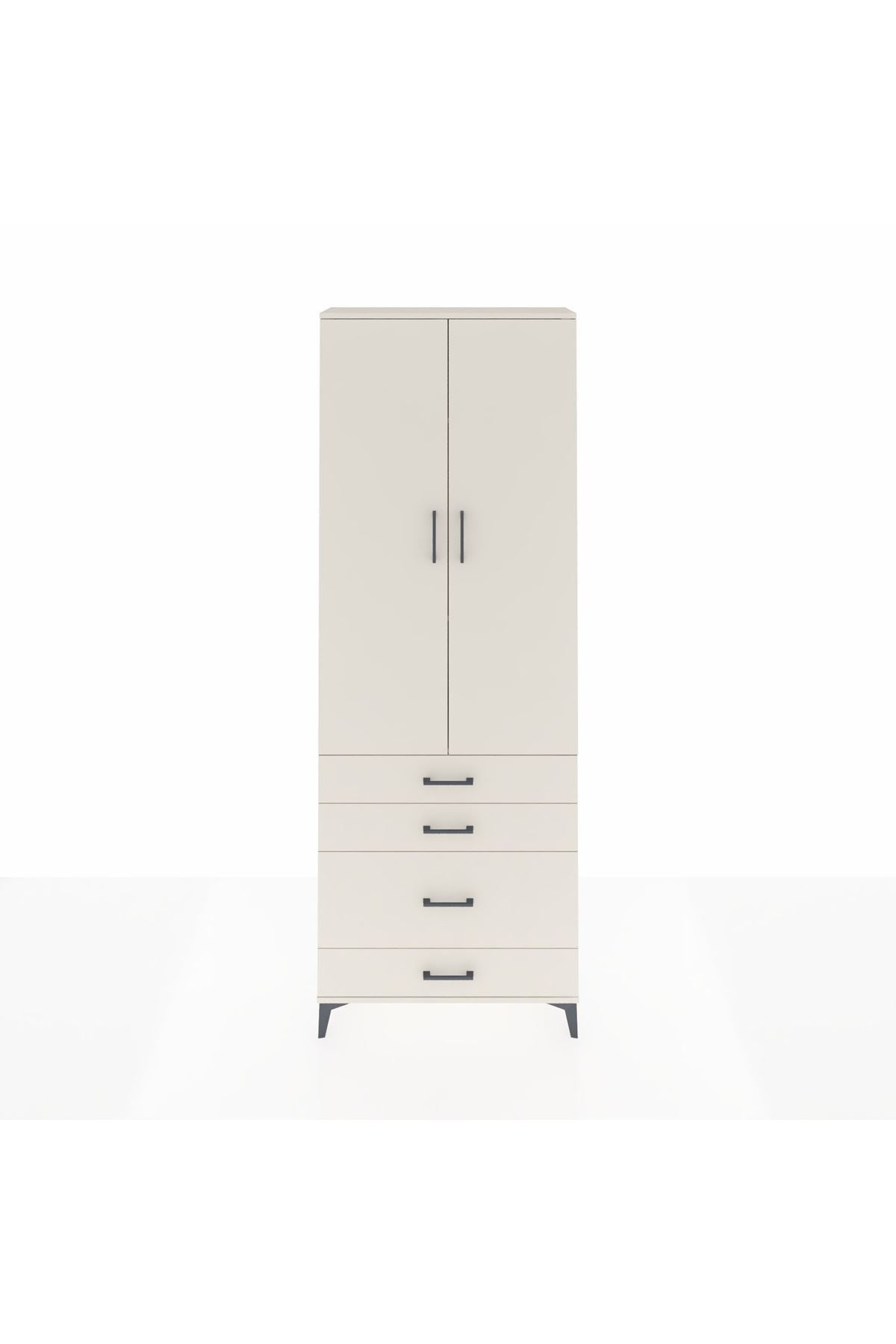 Arges Dolap 3 Raflı 4 Çekmeceli 2 Kapaklı 88x30x243 - S33M047V1A