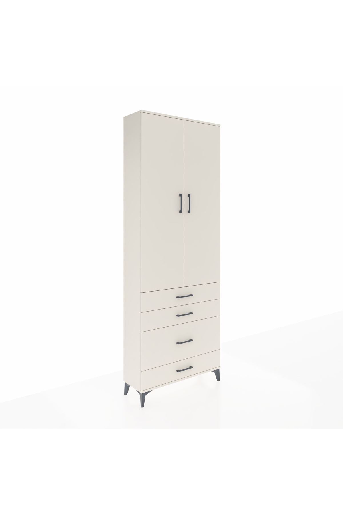 Arges Dolap 3 Raflı 4 Çekmeceli 2 Kapaklı 88x30x243 Aytaşı-Aytaşı