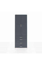 Arges Dolap 3 Raflı 4 Çekmeceli 2 Kapaklı 88x30x243 Antrasit-Antrasit