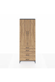 Arges Dolap 3 Raflı 4 Çekmeceli 2 Kapaklı 88x30x243 Antrasit-Çam