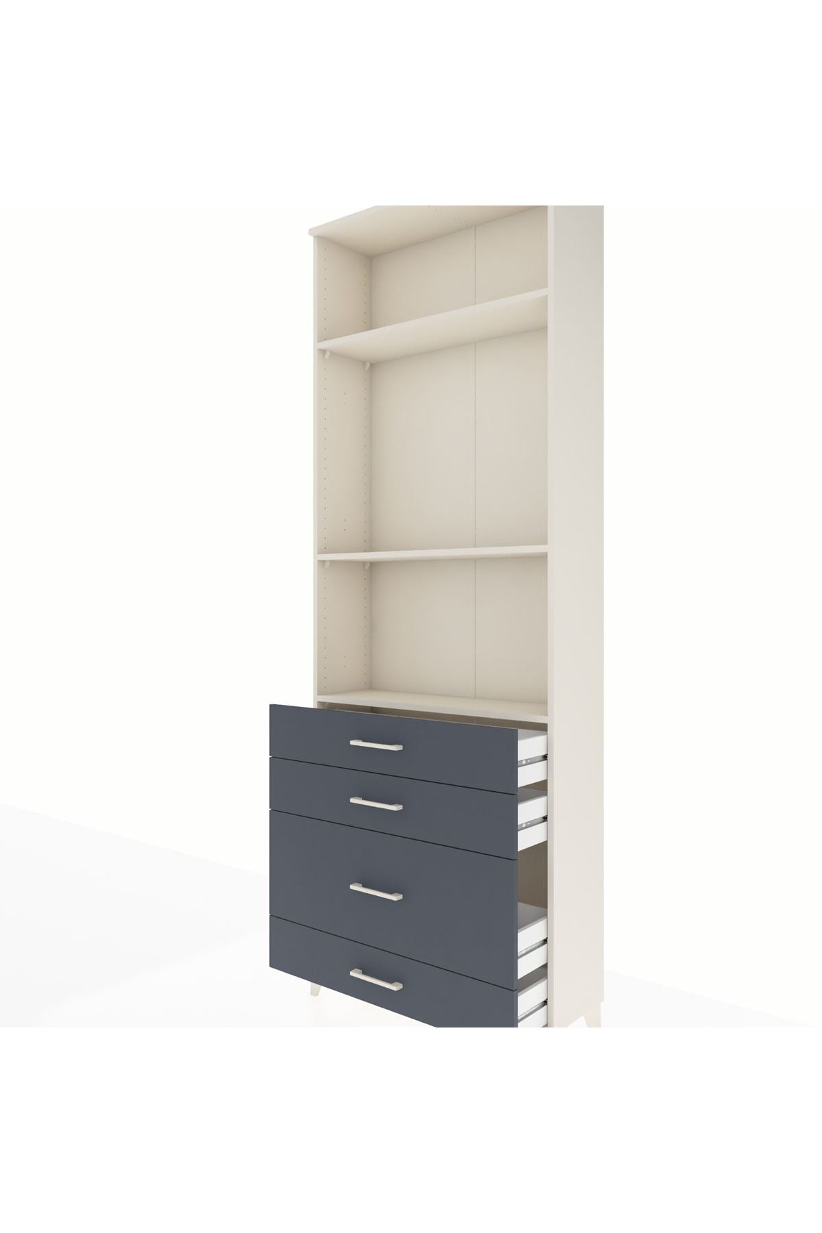 Arges Dolap 3 Raflı 4 Çekmeceli 88x30x243 - S33M048V2A