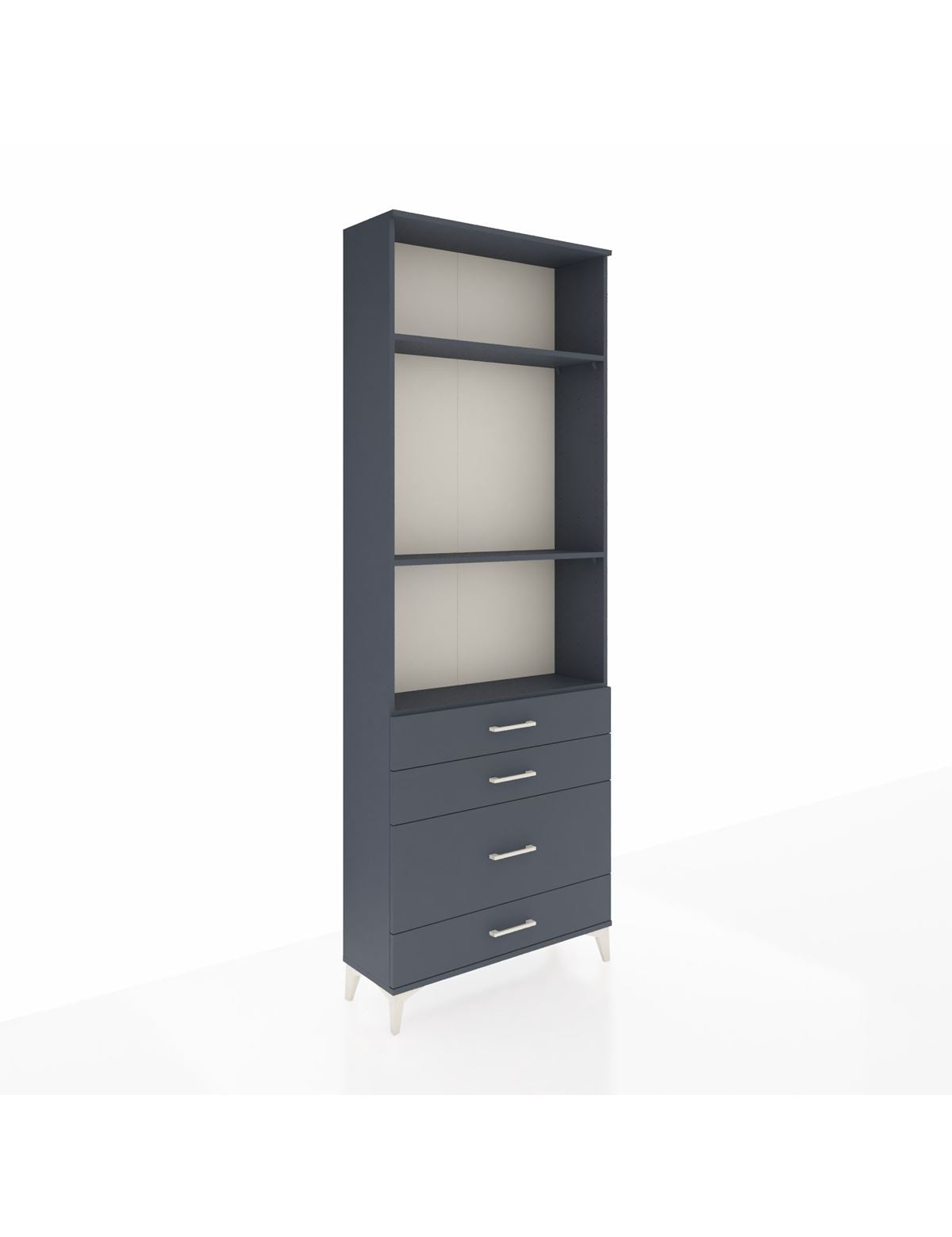 Arges Dolap 3 Raflı 4 Çekmeceli 88x30x243 Antrasit-Antrasit