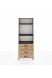 Arges Dolap 3 Raflı 4 Çekmeceli 88x30x243 Antrasit-Çam