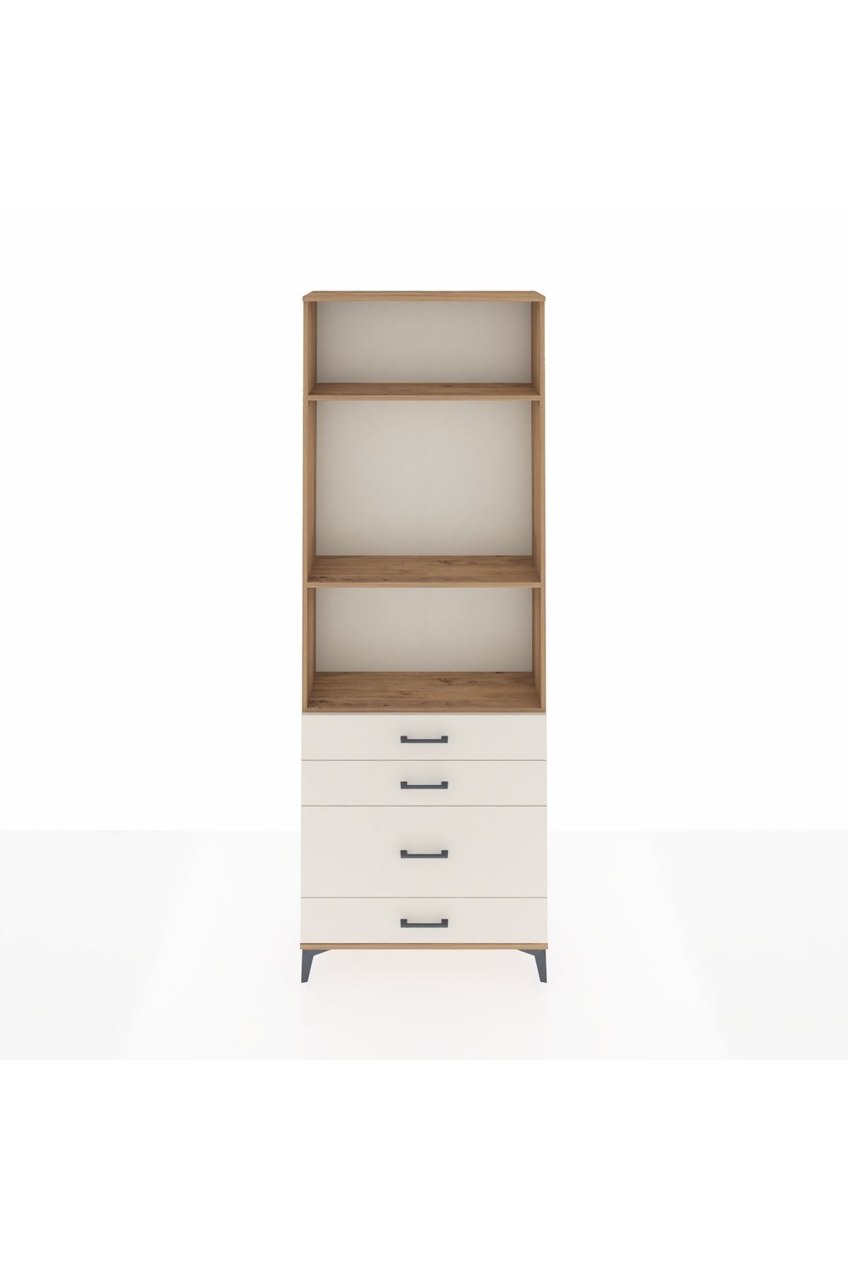 Arges Dolap 3 Raflı 4 Çekmeceli 88x30x243 Çam-Aytaşı