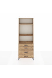 Arges Dolap 3 Raflı 4 Çekmeceli 88x30x243 Çam-Çam