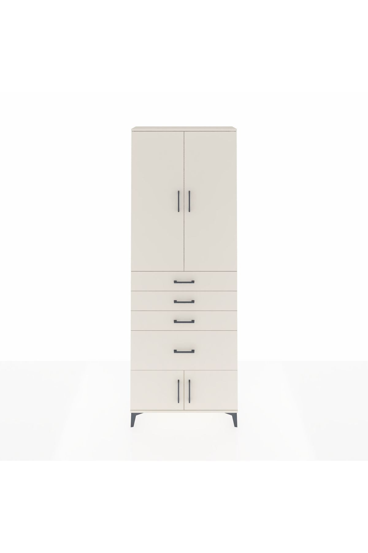 Arges Dolap 2 Raflı 4 Çekmeceli 4 Kapaklı 88x30x243 Aytaşı-Aytaşı