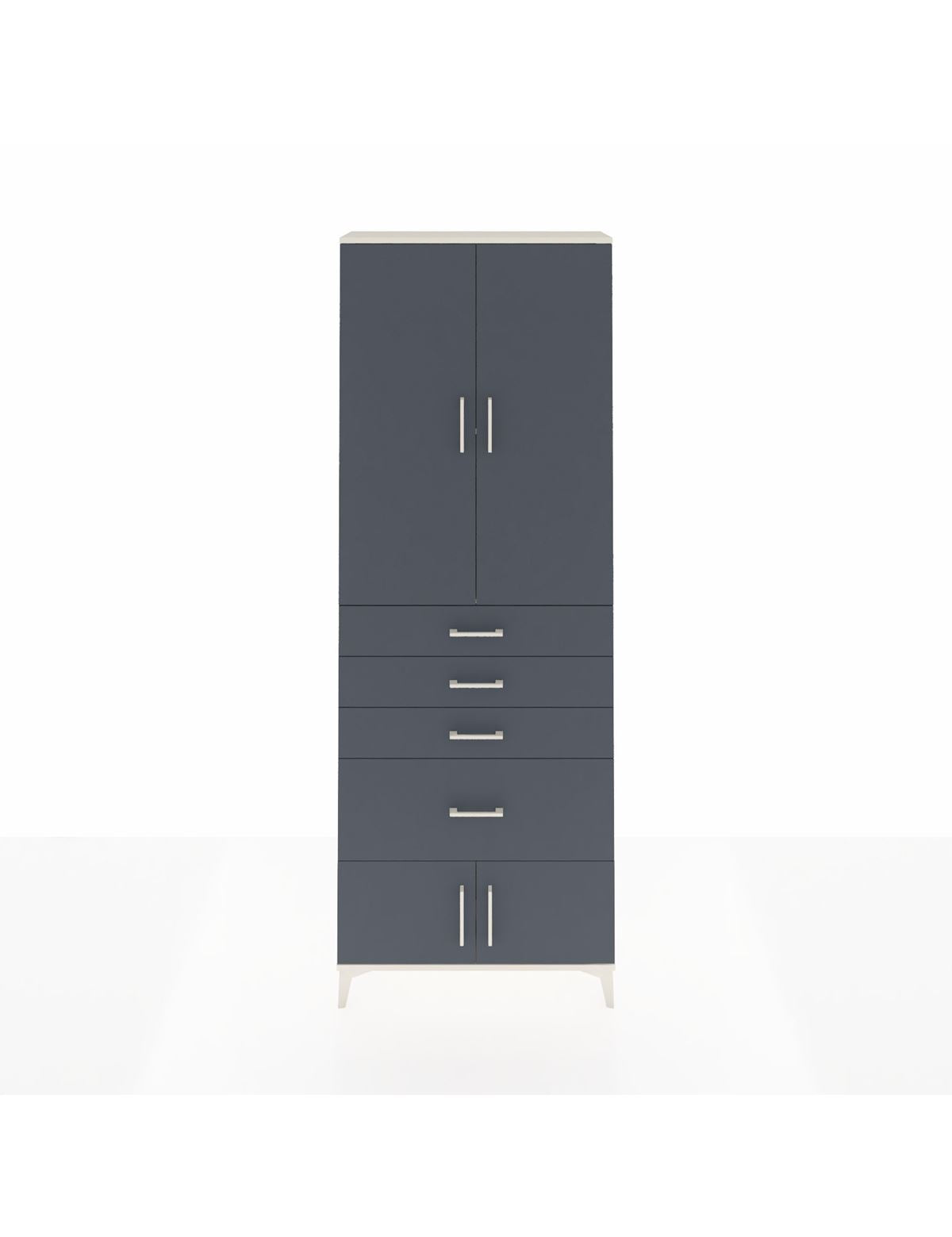 Arges Dolap 2 Raflı 4 Çekmeceli 4 Kapaklı 88x30x243 Aytaşı-Antrasit